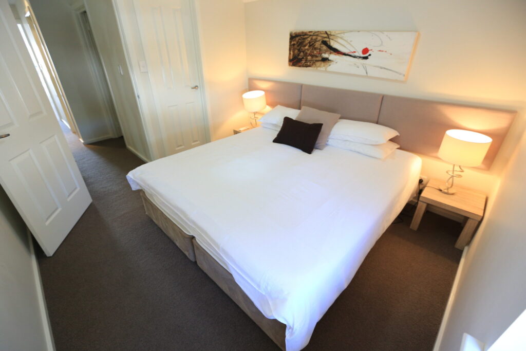 Photo of the master bedroom of the Busselton Retreat