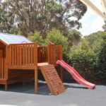 Photo of the play fort and slide at the Bunbury Retreat
