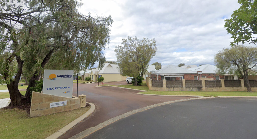 Streetview photo of the entry to Capeview Beach Resort in Busselton
