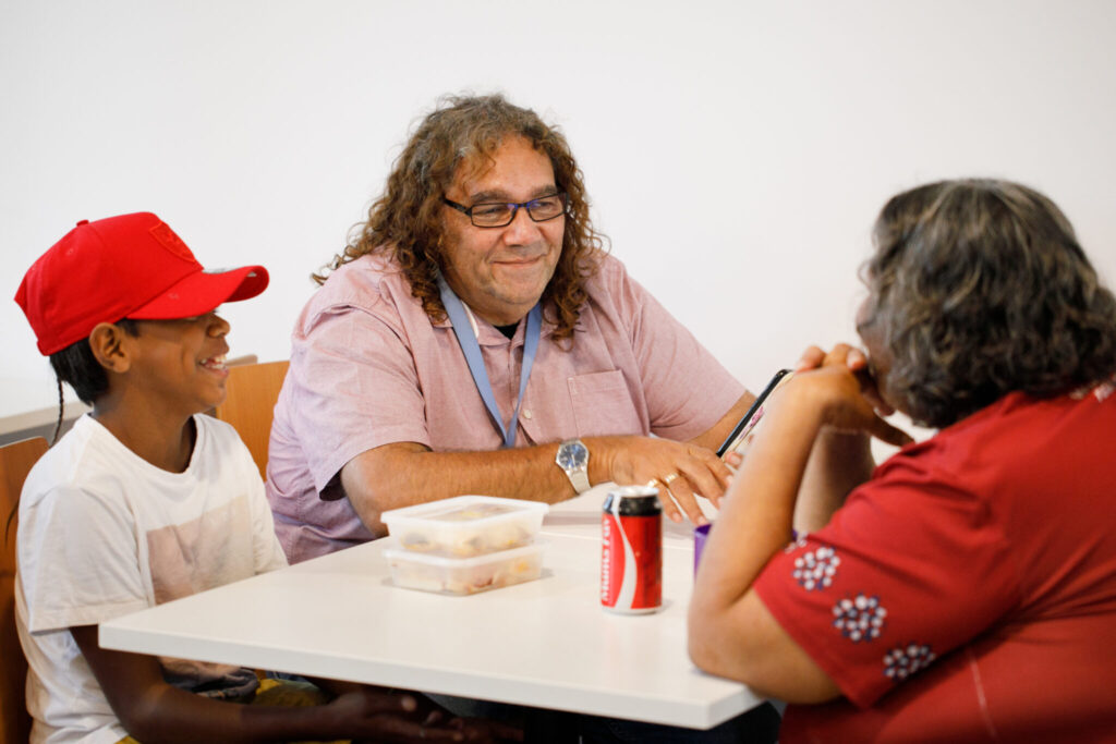 Family Liaison Officer with family