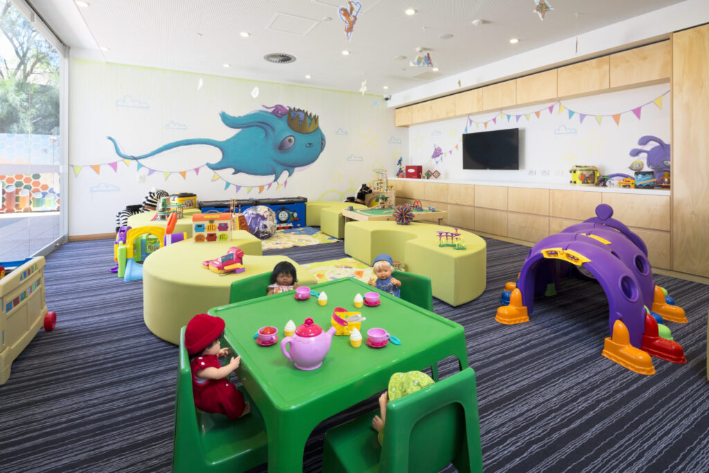 Photo of the Playroom on the ground floor, for parents with babies and toddlers under 3.