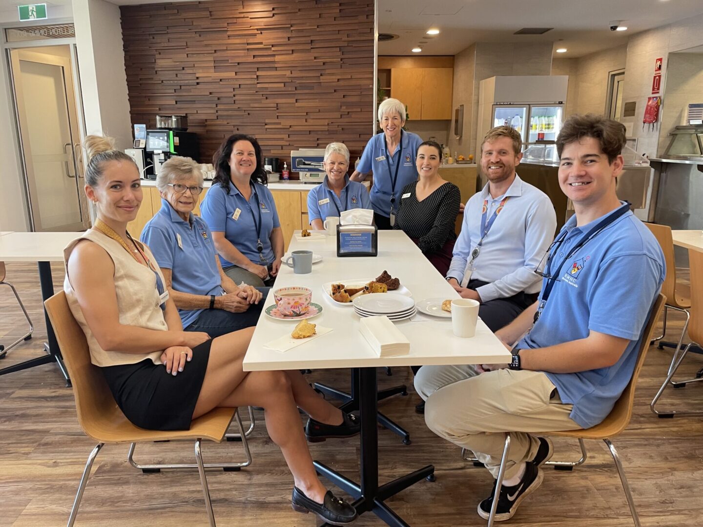 Staff and Volunteers enjoying Morning Tea