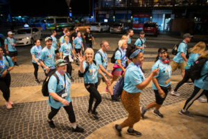 Photo of Walkers waving and smiling