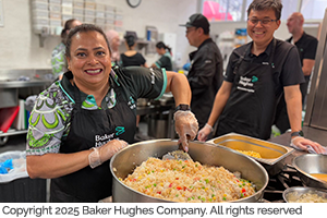 Baker Hughes 300x Cooking Program Team in the kitchen cooking