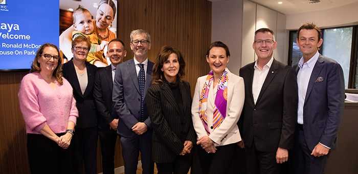 RMH WA Patron, RMH WA CEO and board members with supporters at the RMH on Park opening