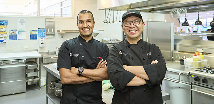 Min Res Chefs in the kitchen of RMH at QEII