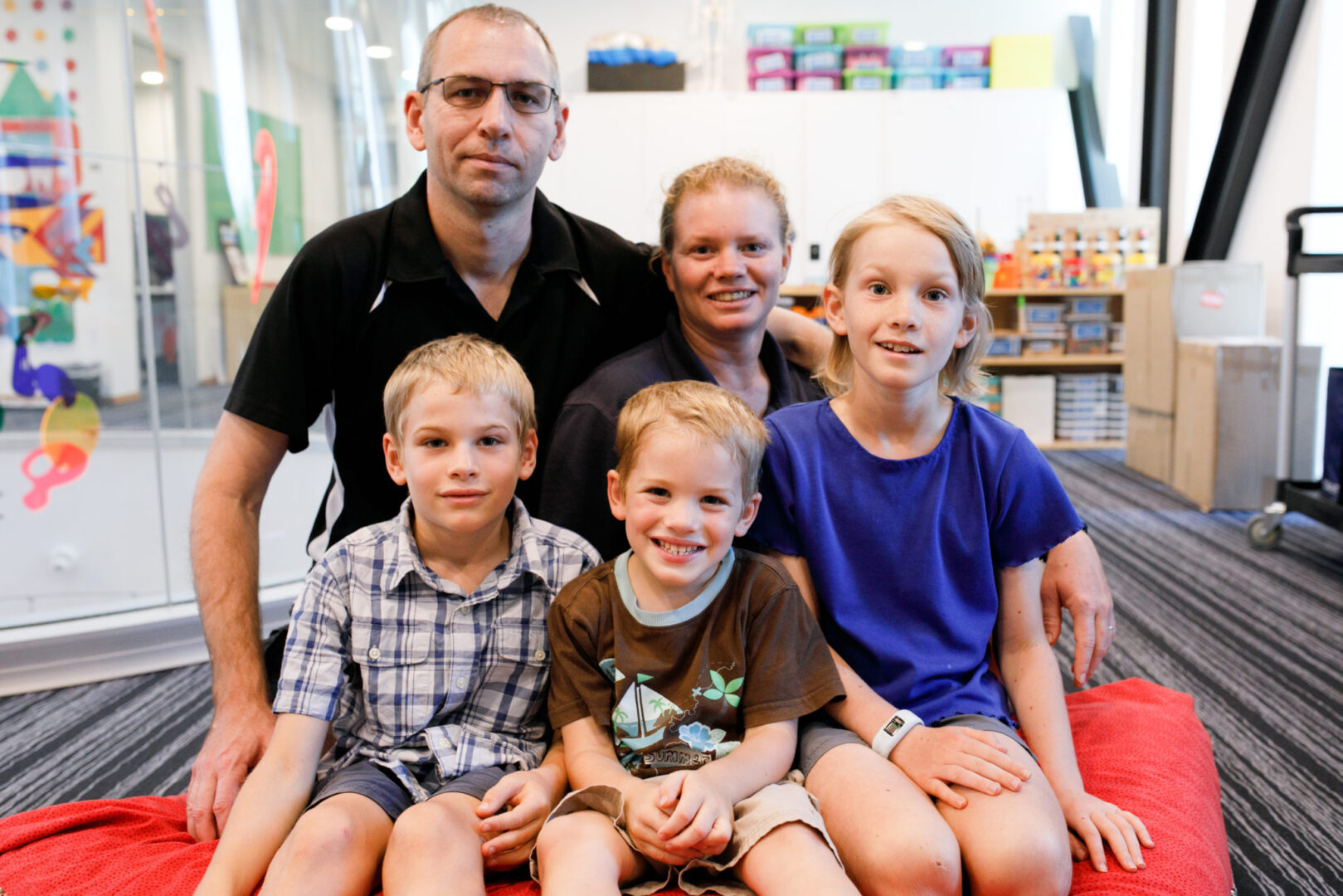 Give - One Off Donation Photo of a family in the Learning Centre at Ronald McDonald House Nedlands
